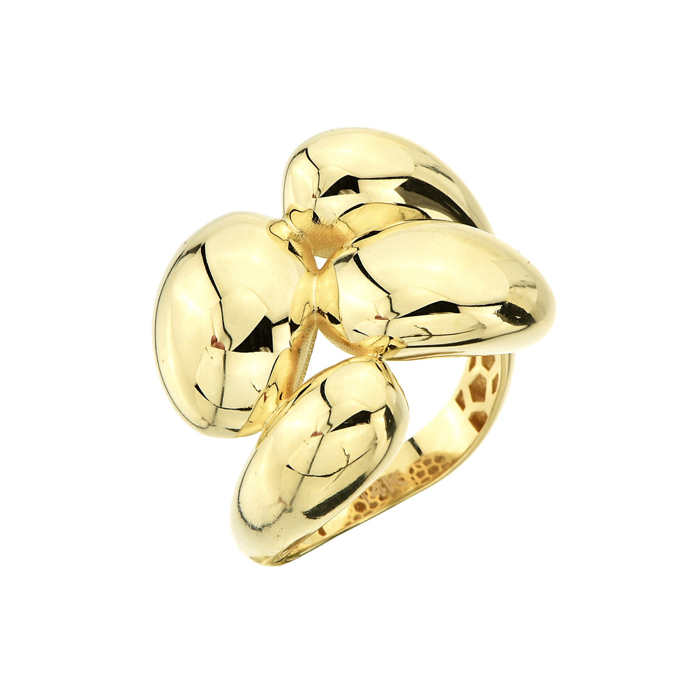 Sculptural Yellow Gold Bean Cocktail Ring