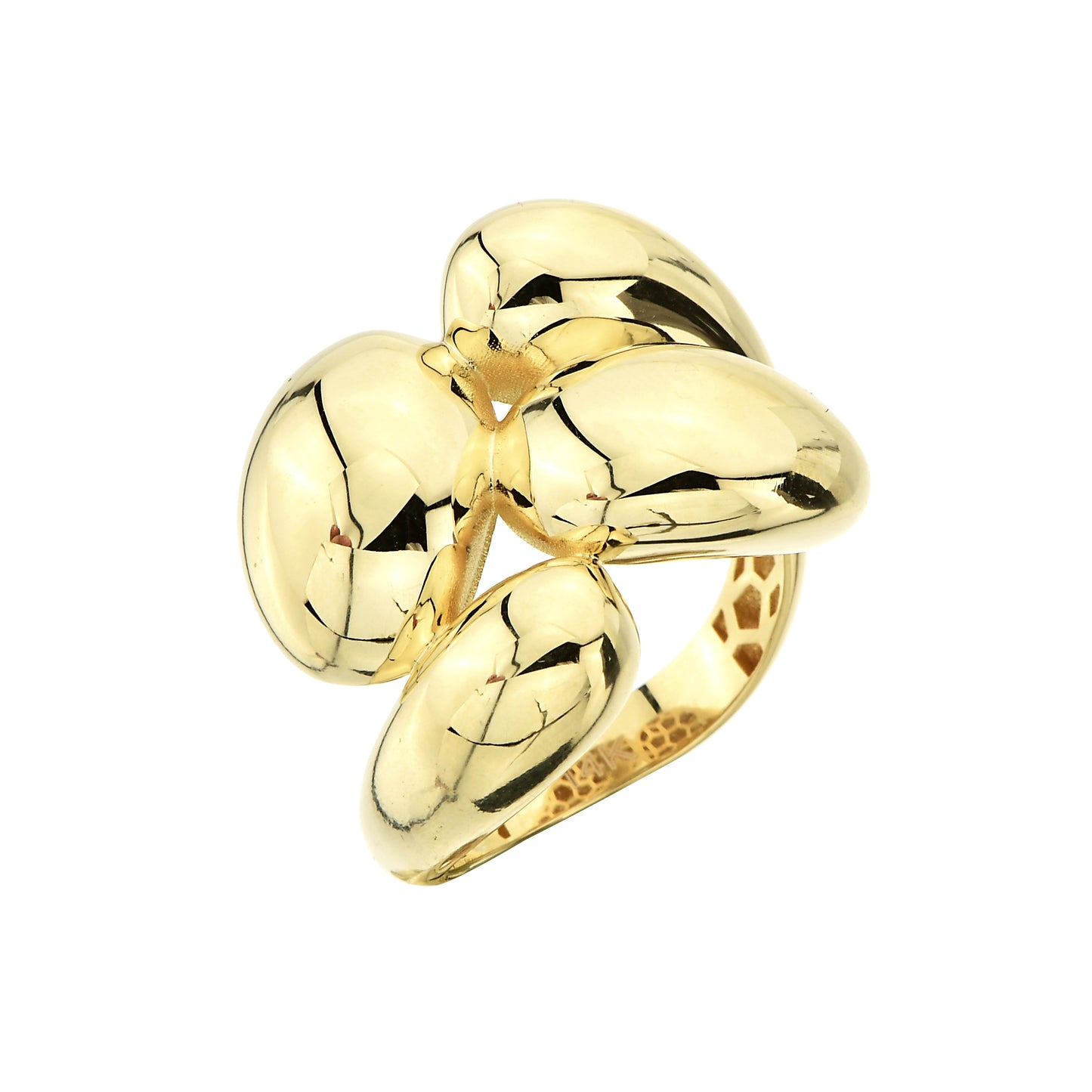 Sculptural Yellow Gold Bean Cocktail Ring