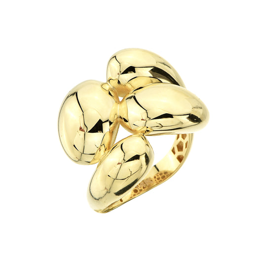 Sculptural Yellow Gold Bean Cocktail Ring