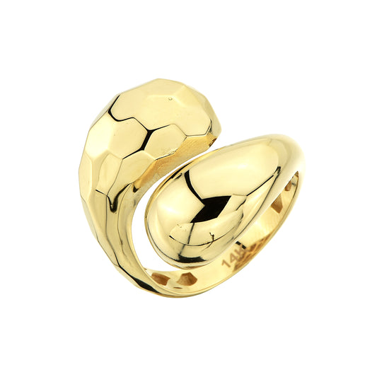 Sculptural Yellow Gold Bypass Ring