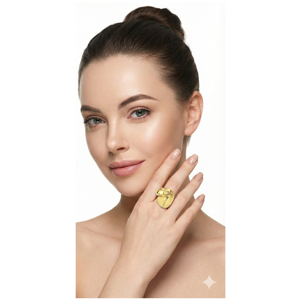 14K Yellow Gold Statement Cocktail Ring