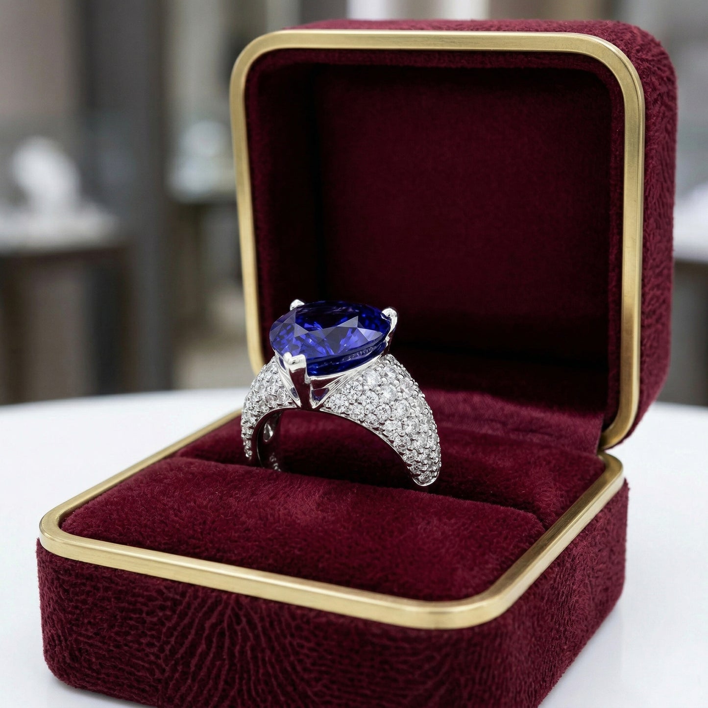 SAPPHIRE RING W/ DIAMOND