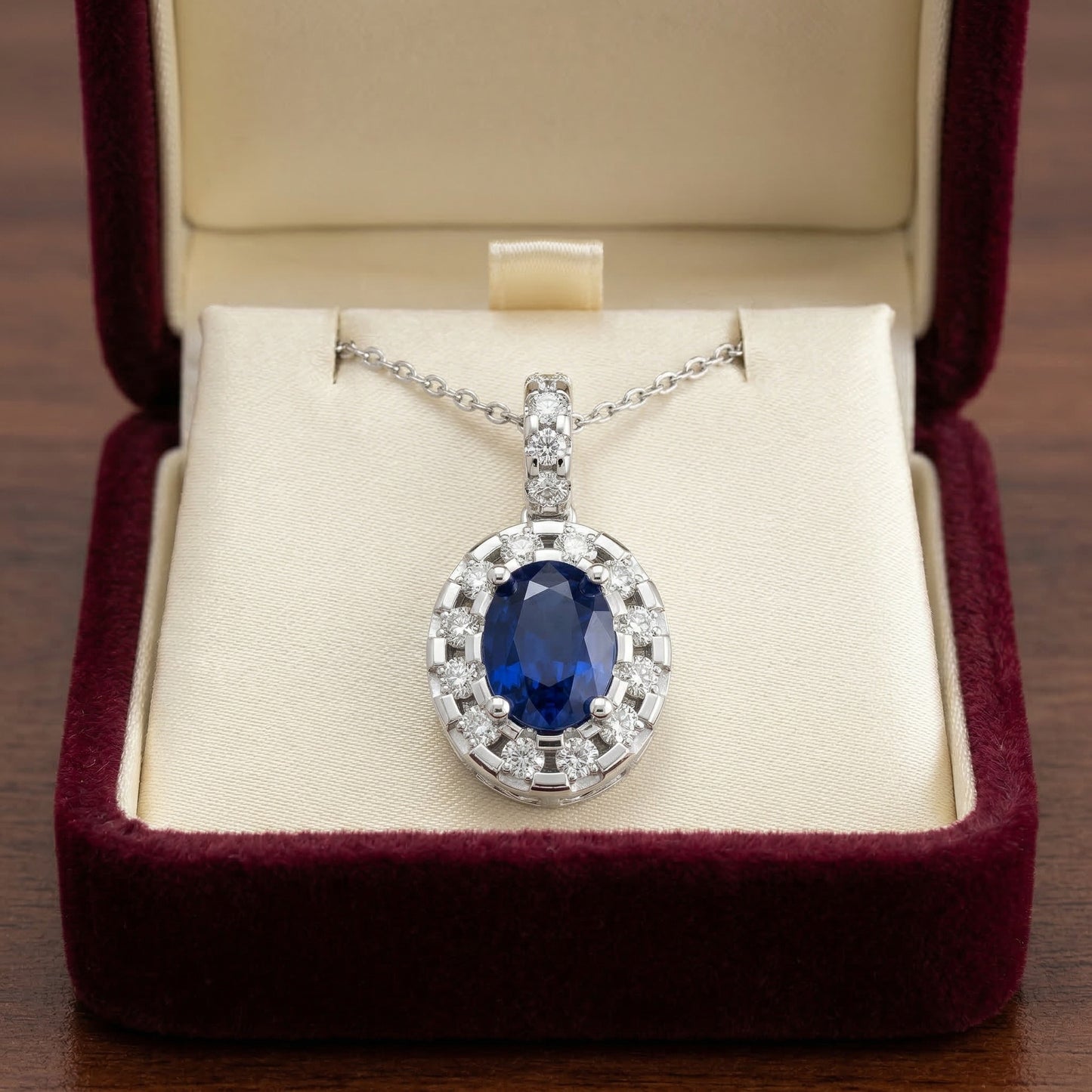 14KW PREC COLOR  HALO PENDANT