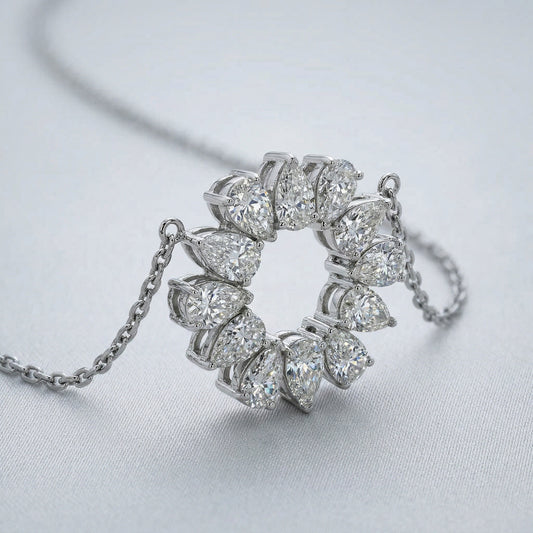 14KW DIAMOND MICRO PAVE CIRCLE NECK
