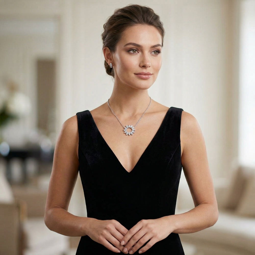 14KW DIAMOND MICRO PAVE CIRCLE NECK