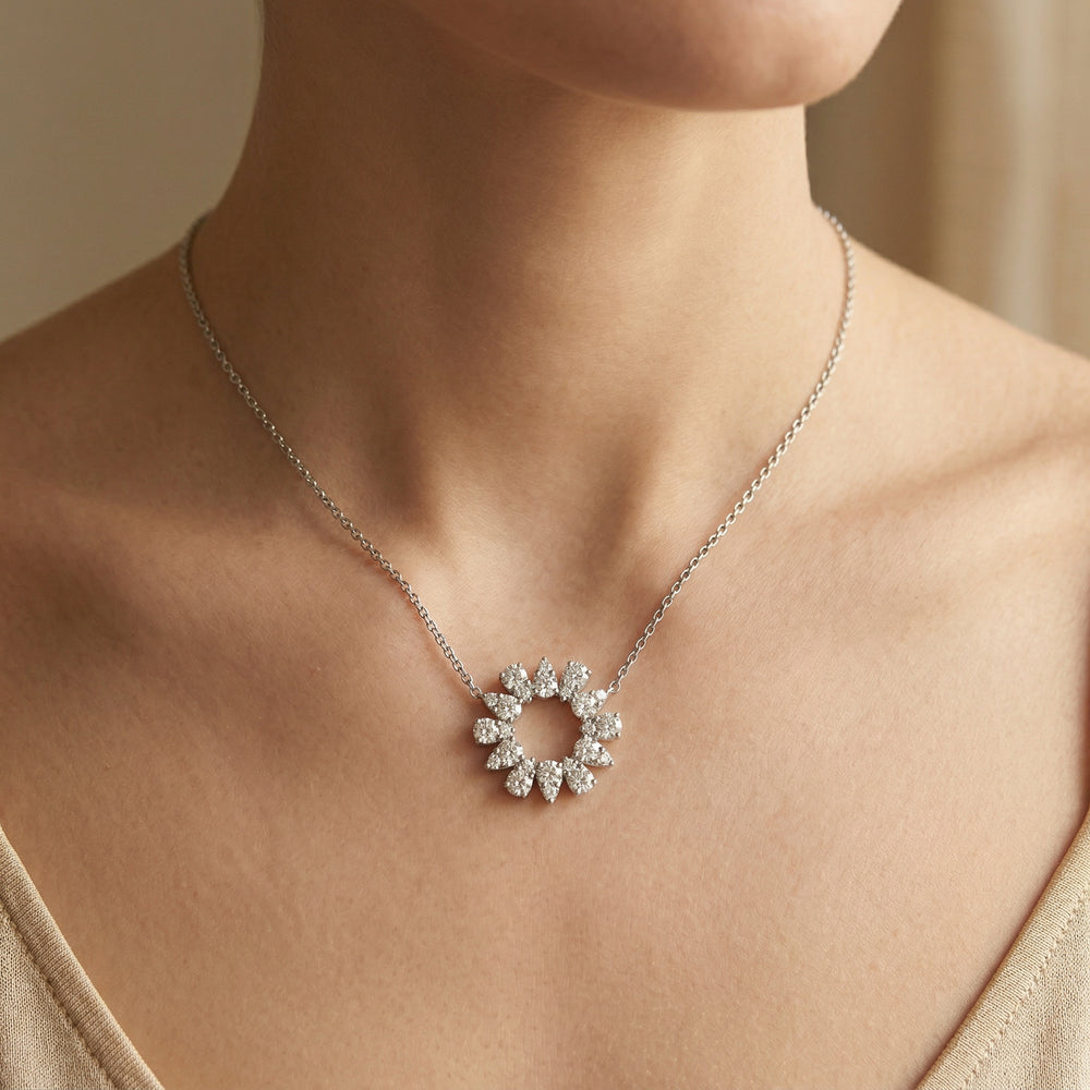 14KW DIAMOND MICRO PAVE CIRCLE NECK