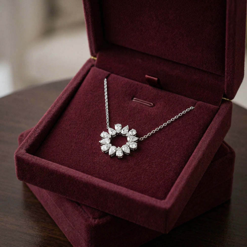 14KW DIAMOND MICRO PAVE CIRCLE NECK