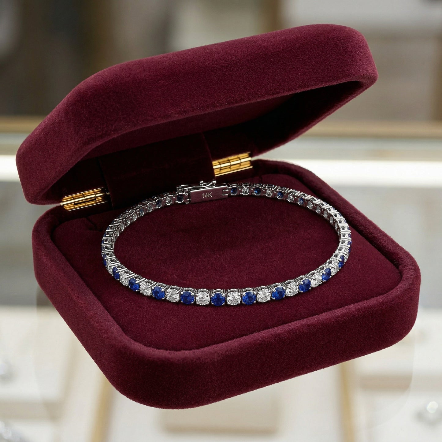 14KW PREC COLOR 4 PRONG TENNIS BRACELET
