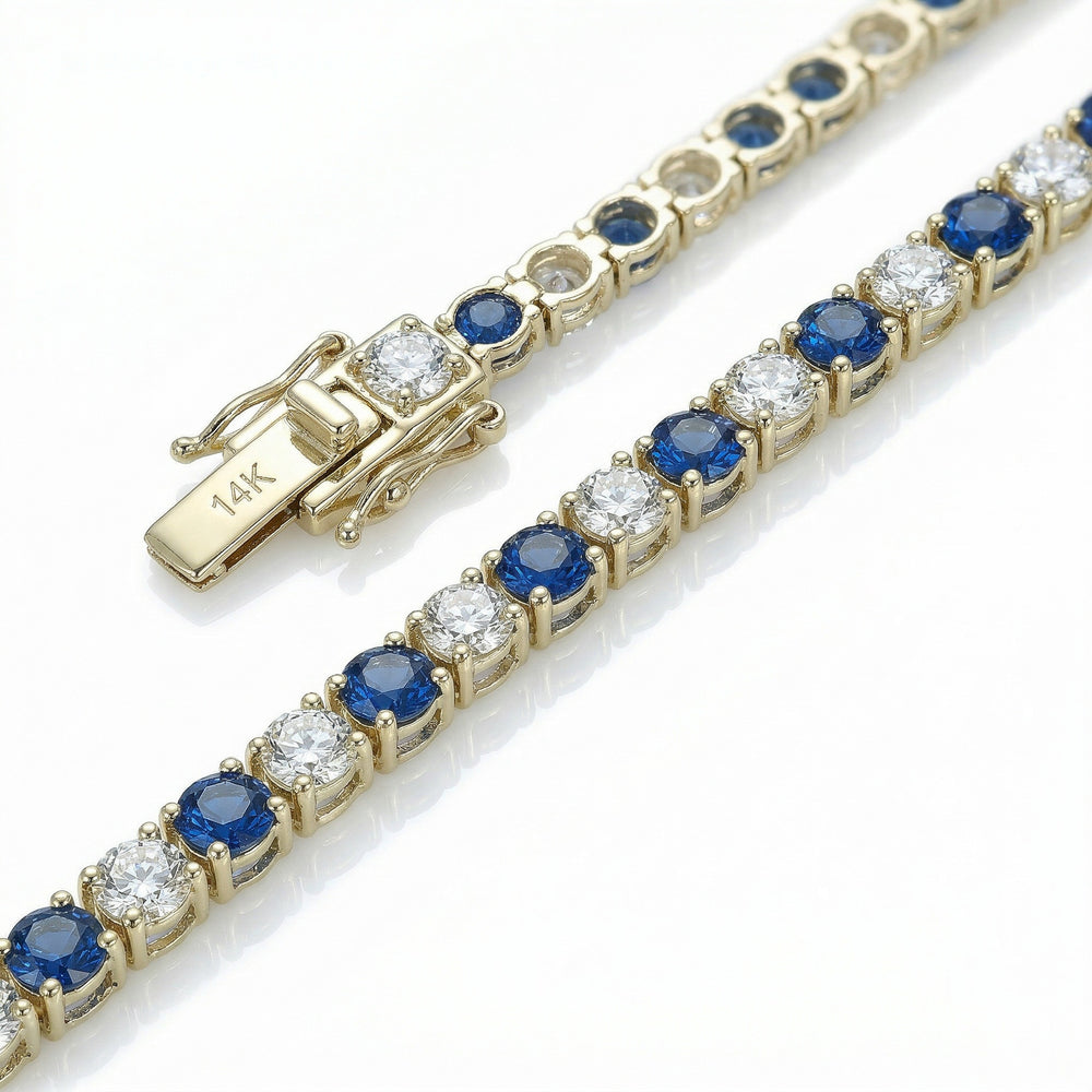 14KY PREC COLOR 4 PRONG TENNIS BRACELET