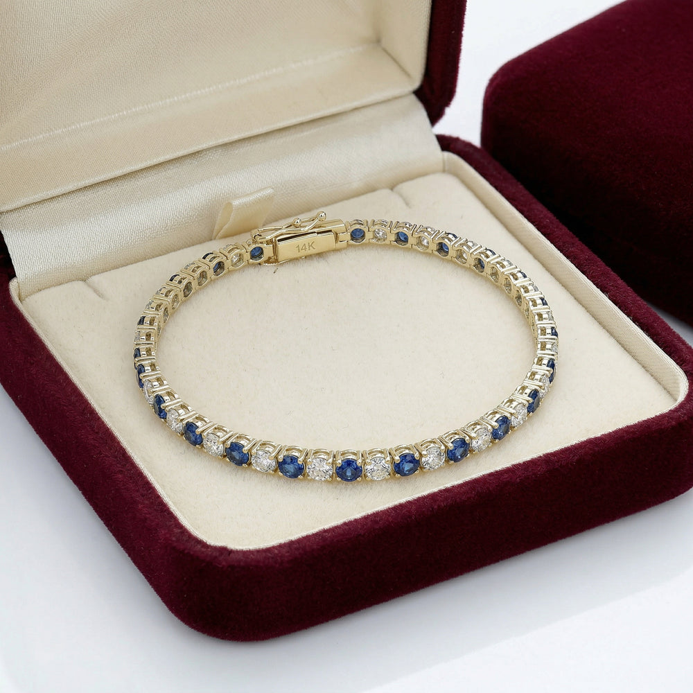 14KY PREC COLOR 4 PRONG TENNIS BRACELET