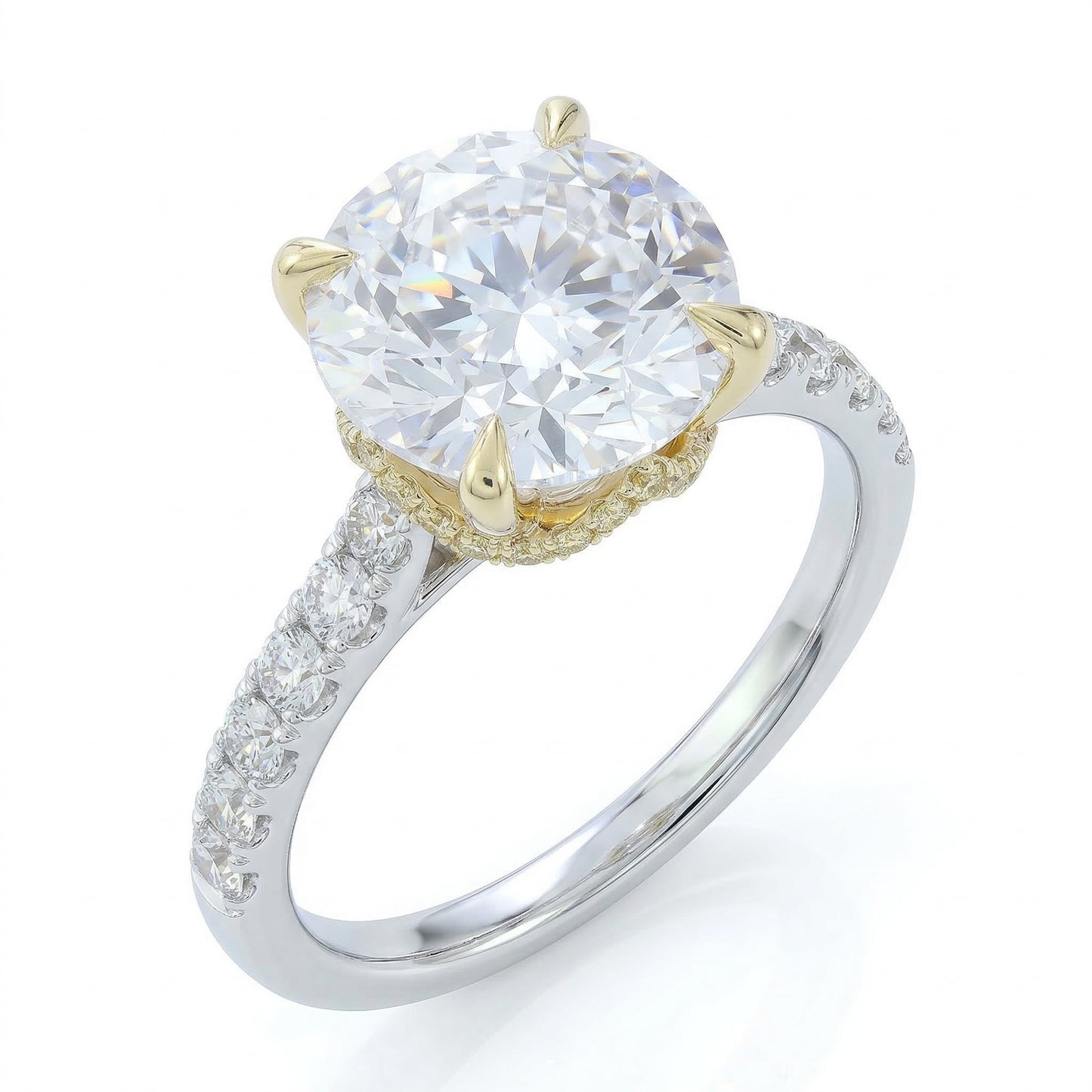 14KW/Y DIAMOND HIDDEN HALO SEMIMOUNT RING