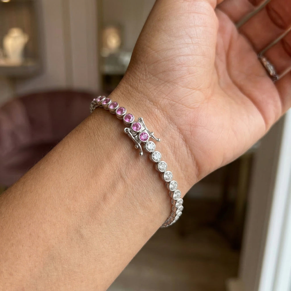 14KW PREC COLOR BEZEL SET  BRACELET