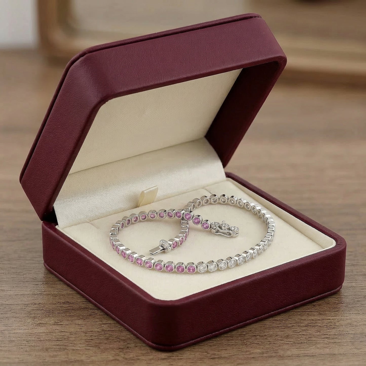 14KW PREC COLOR BEZEL SET  BRACELET