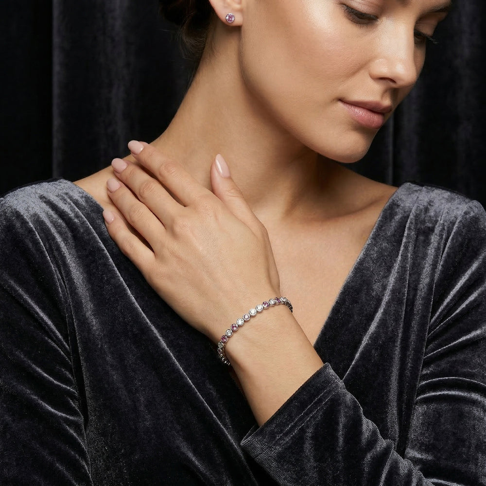 14KW PREC COLOR BEZEL SET  BRACELET