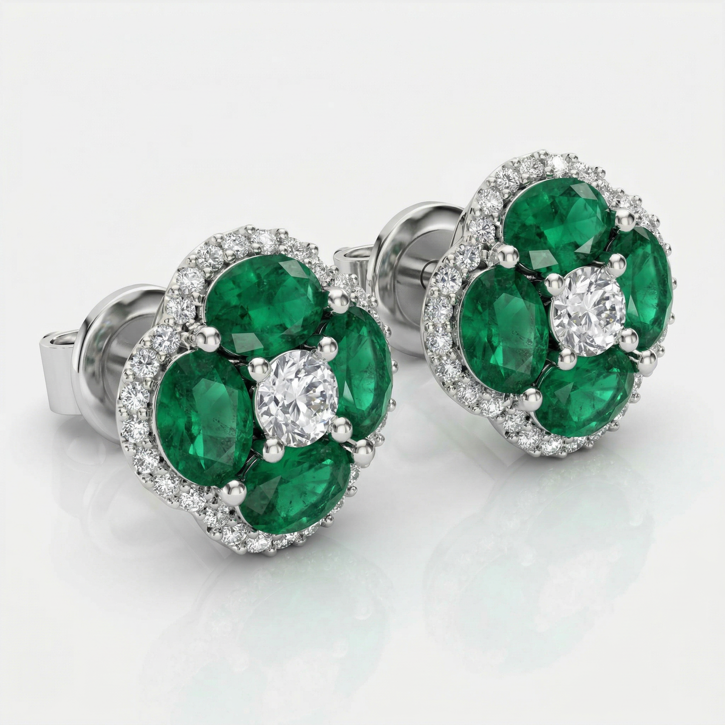 14KW PREC COLOR PRONG SET CLUSTER EARRING