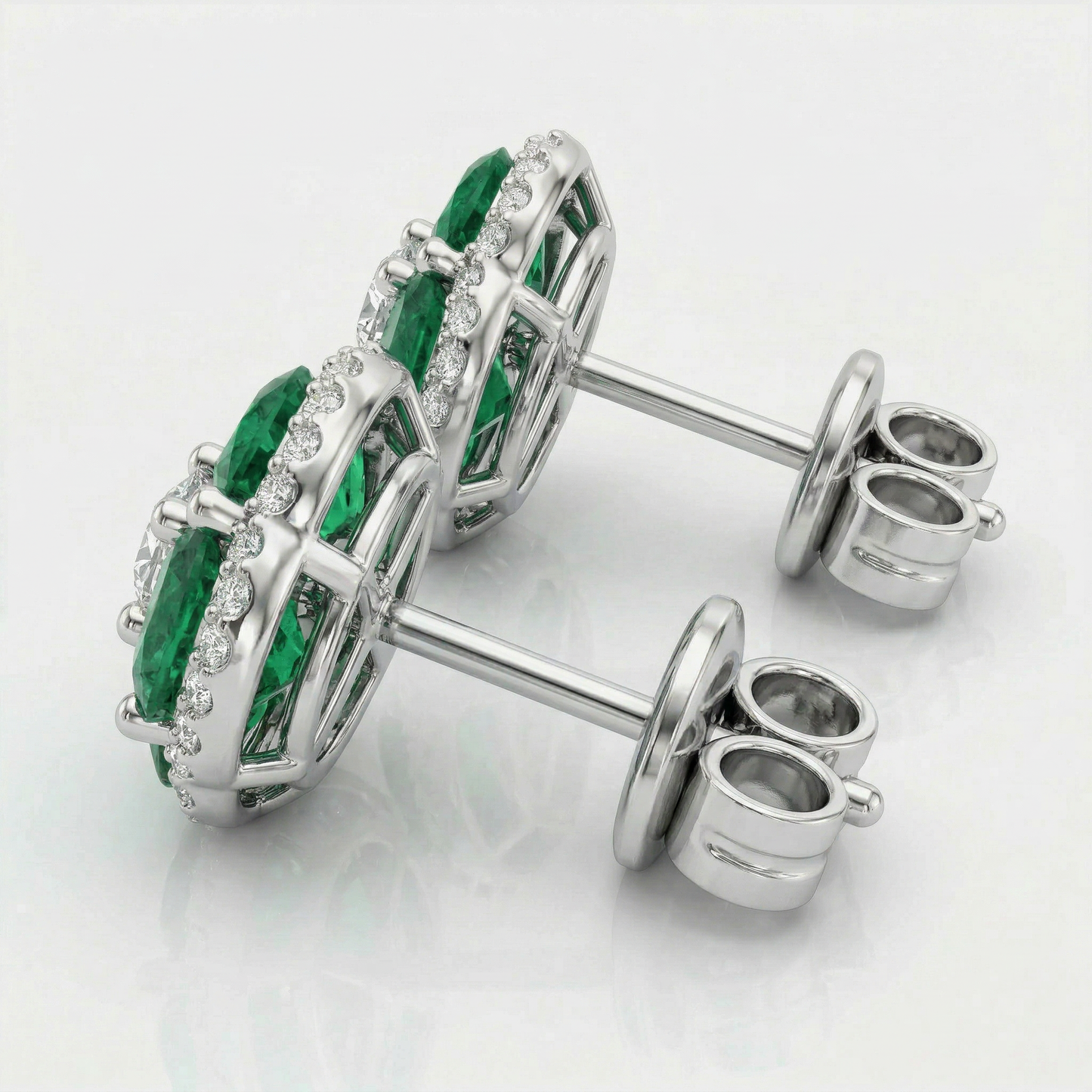 14KW PREC COLOR PRONG SET CLUSTER EARRING