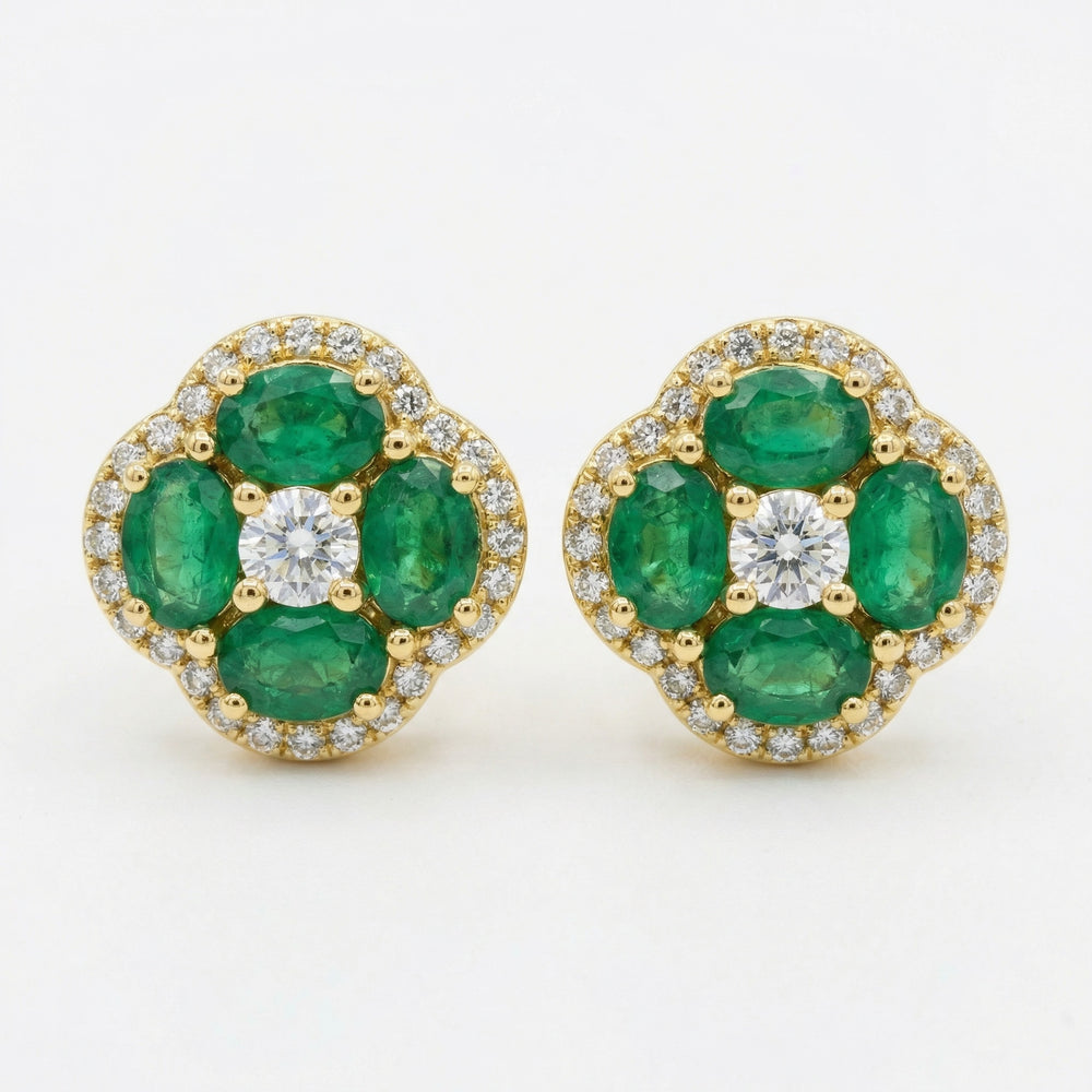 14KY PREC COLOR PRONG SET CLUSTER EARRING