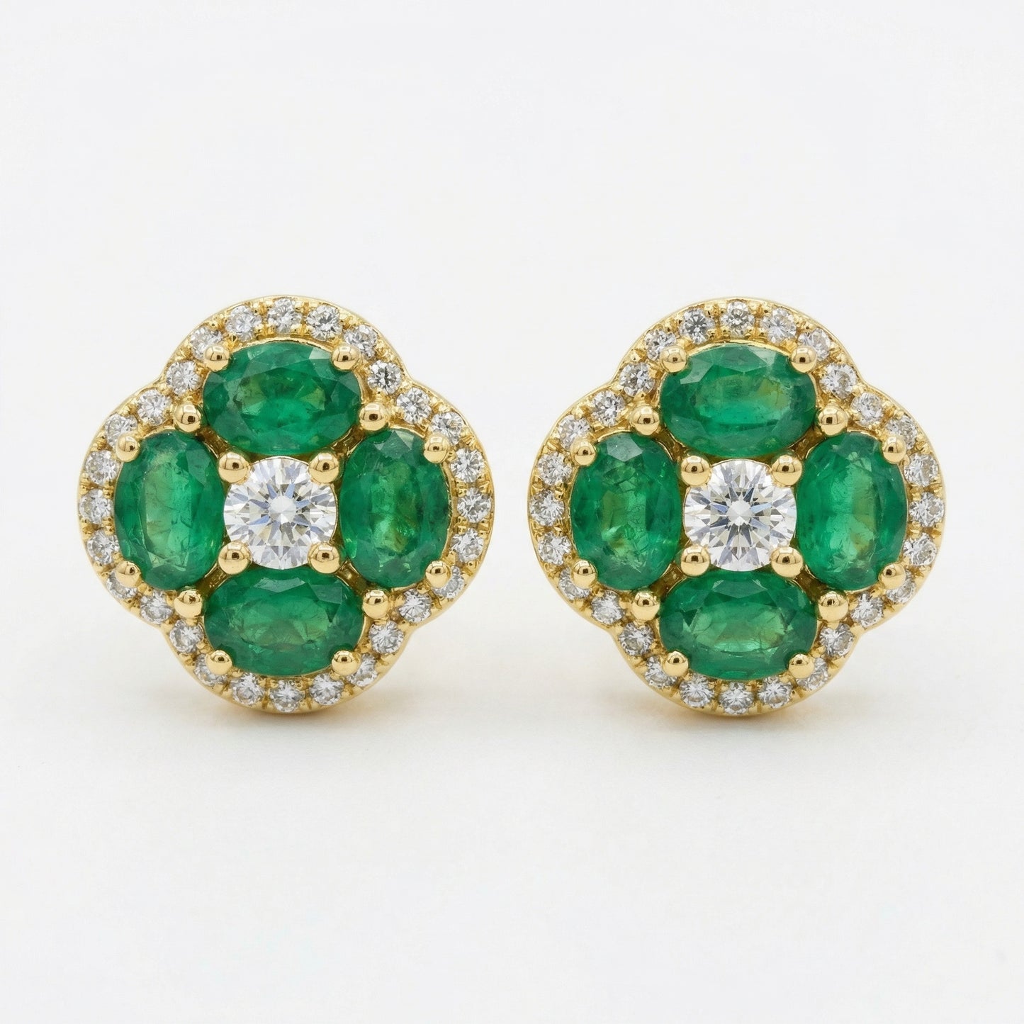 14KY PREC COLOR PRONG SET CLUSTER EARRING