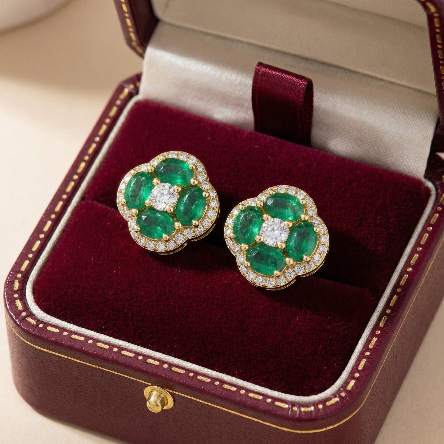 14KY PREC COLOR PRONG SET CLUSTER EARRING
