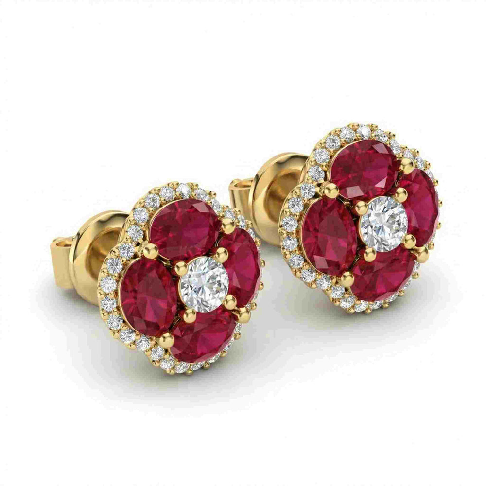 14KY PREC COLOR PRONG SET CLUSTER EARRING