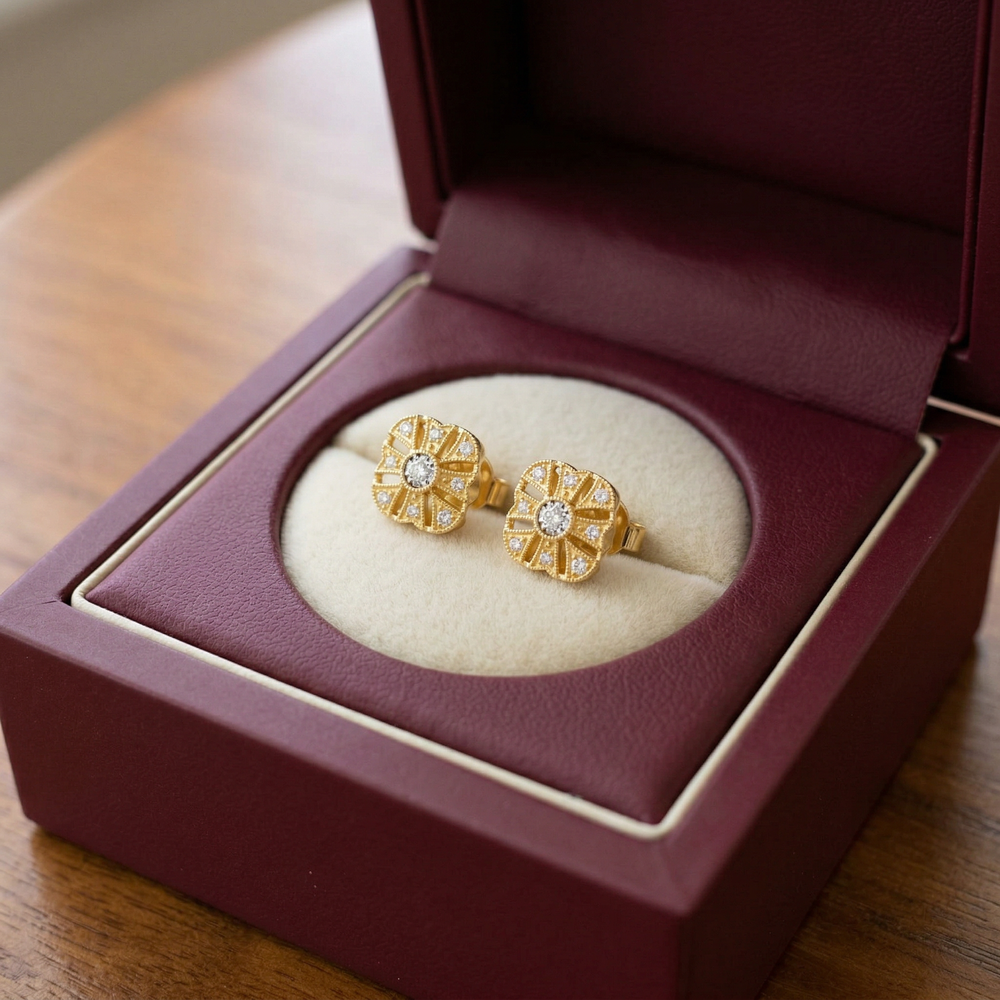 14KY DIAMOND MIRACLE ANTIQUE EARS