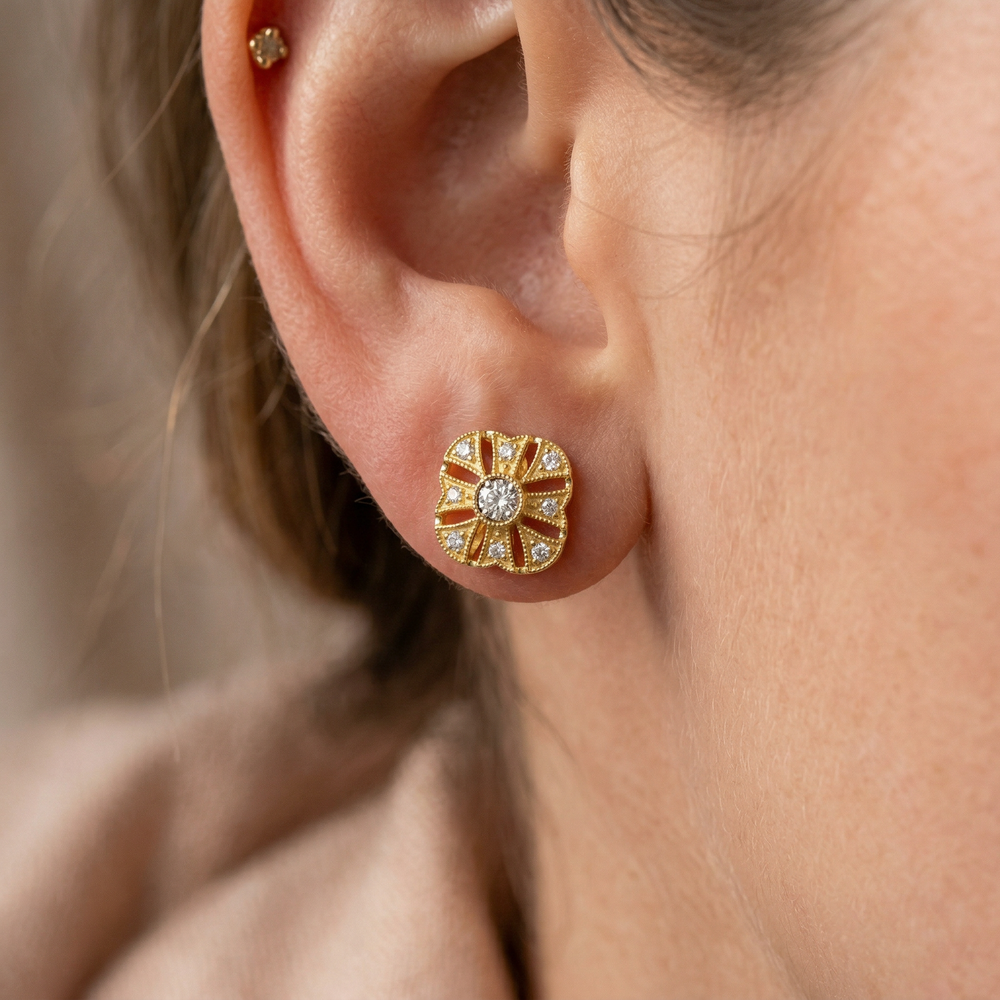 14KY DIAMOND MIRACLE ANTIQUE EARS