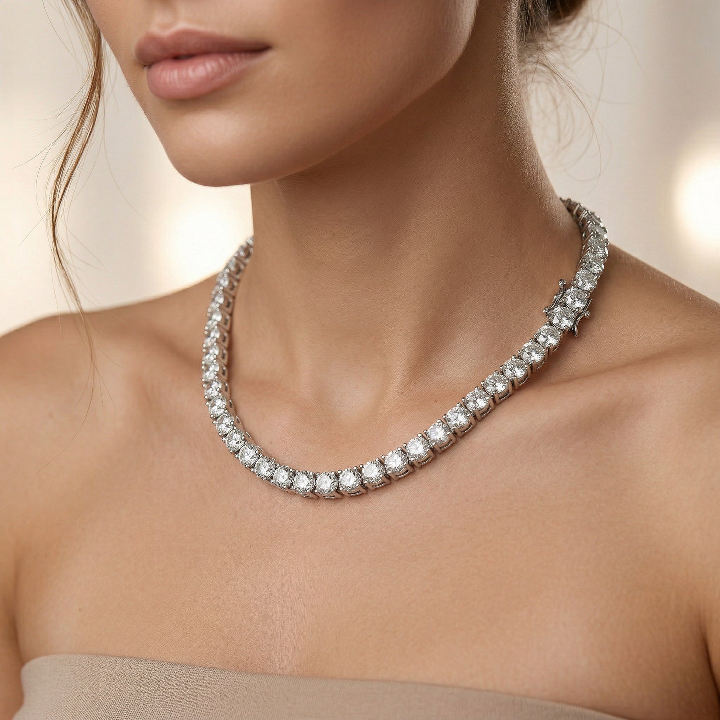 14KW DIAMOND 4 PRONG TENNIS NECK