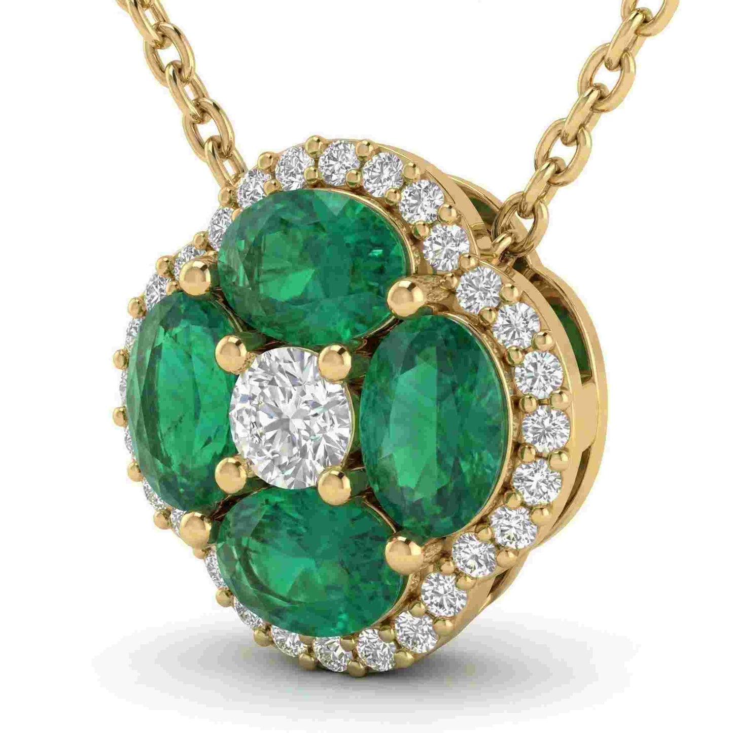 14KY PREC COLOR PRONG SET CLUSTER PENDANT