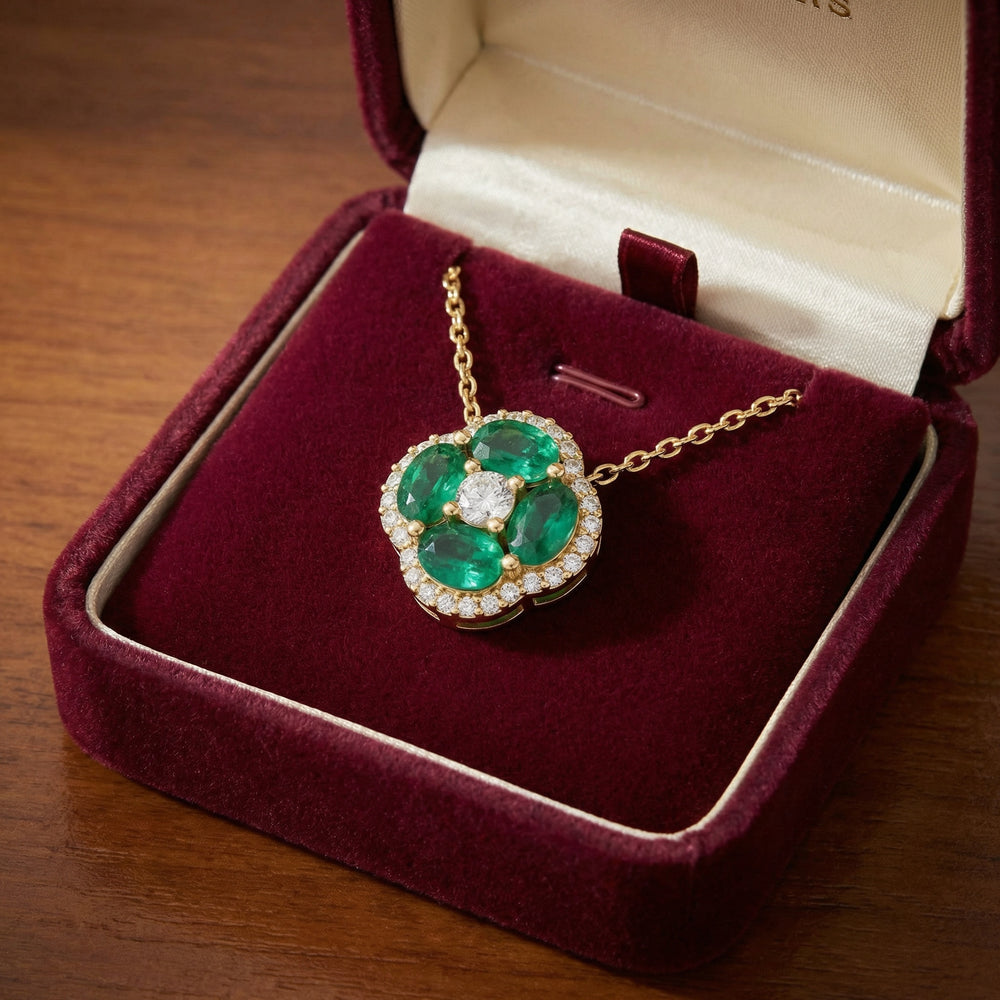 14KY PREC COLOR PRONG SET CLUSTER PENDANT