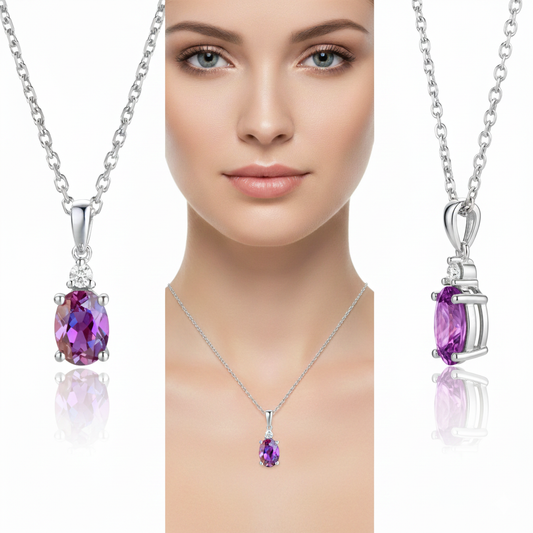14KW  SEMI PREC BIRTHSTONE PEND-FEB