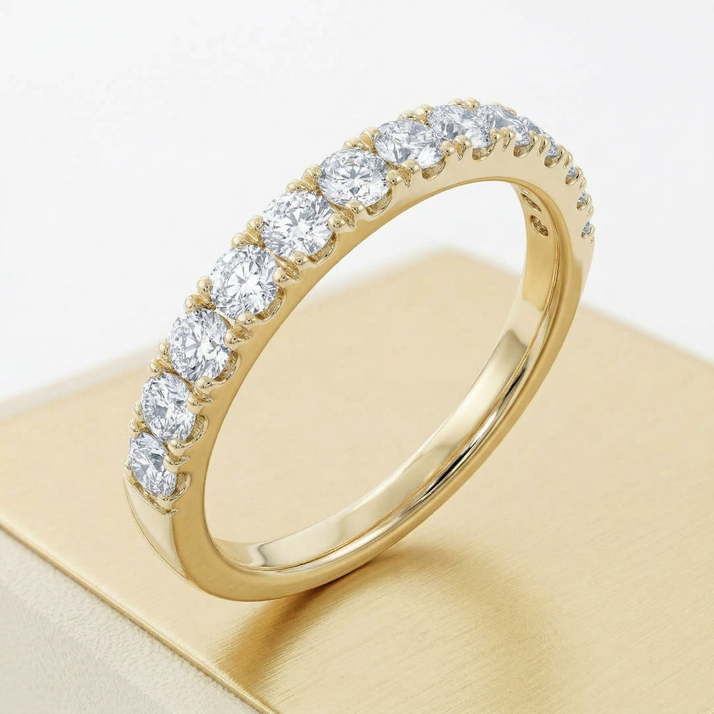 14KY DIAMOND U PRONG BAND RING