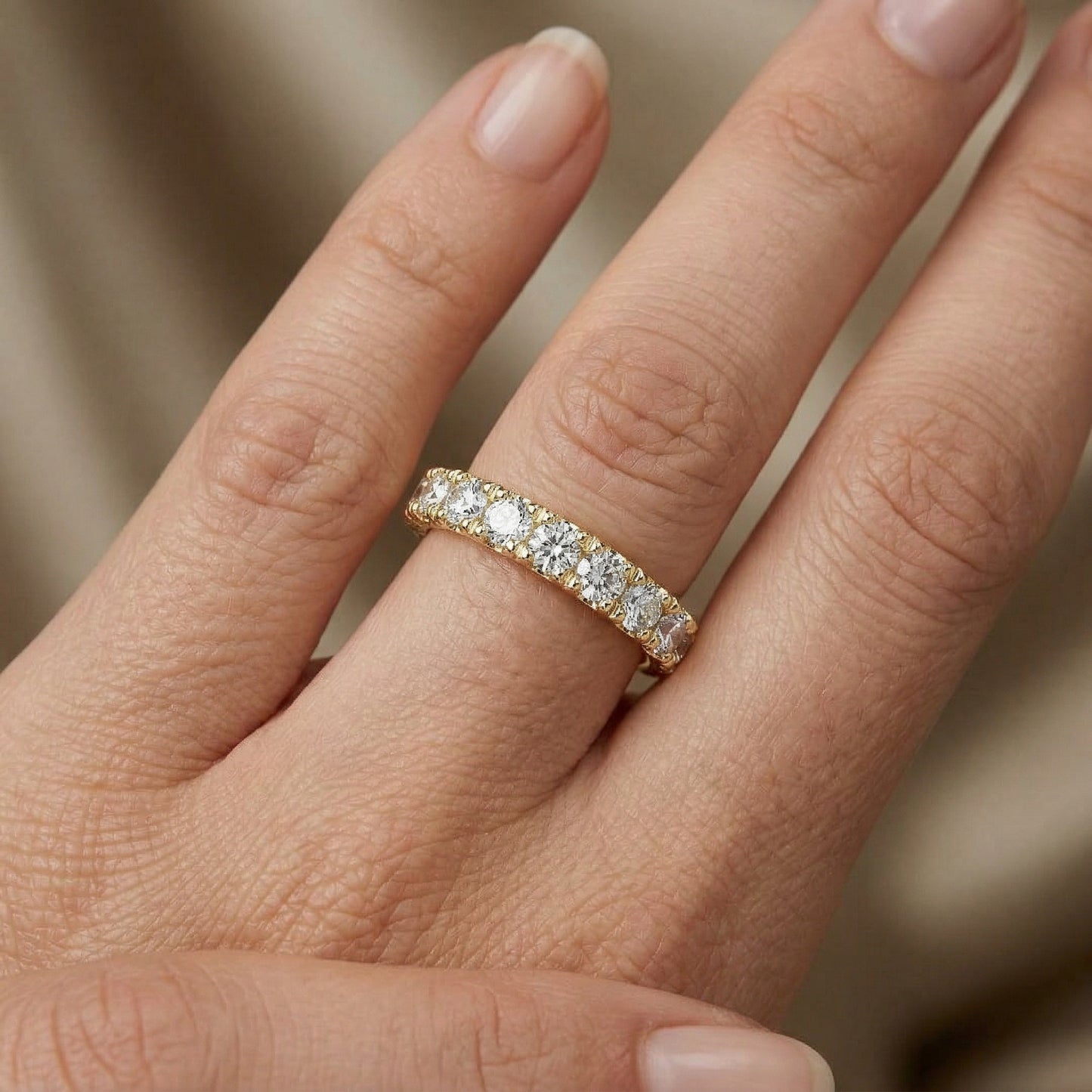 14KY DIAMOND U PRONG  BAND RING