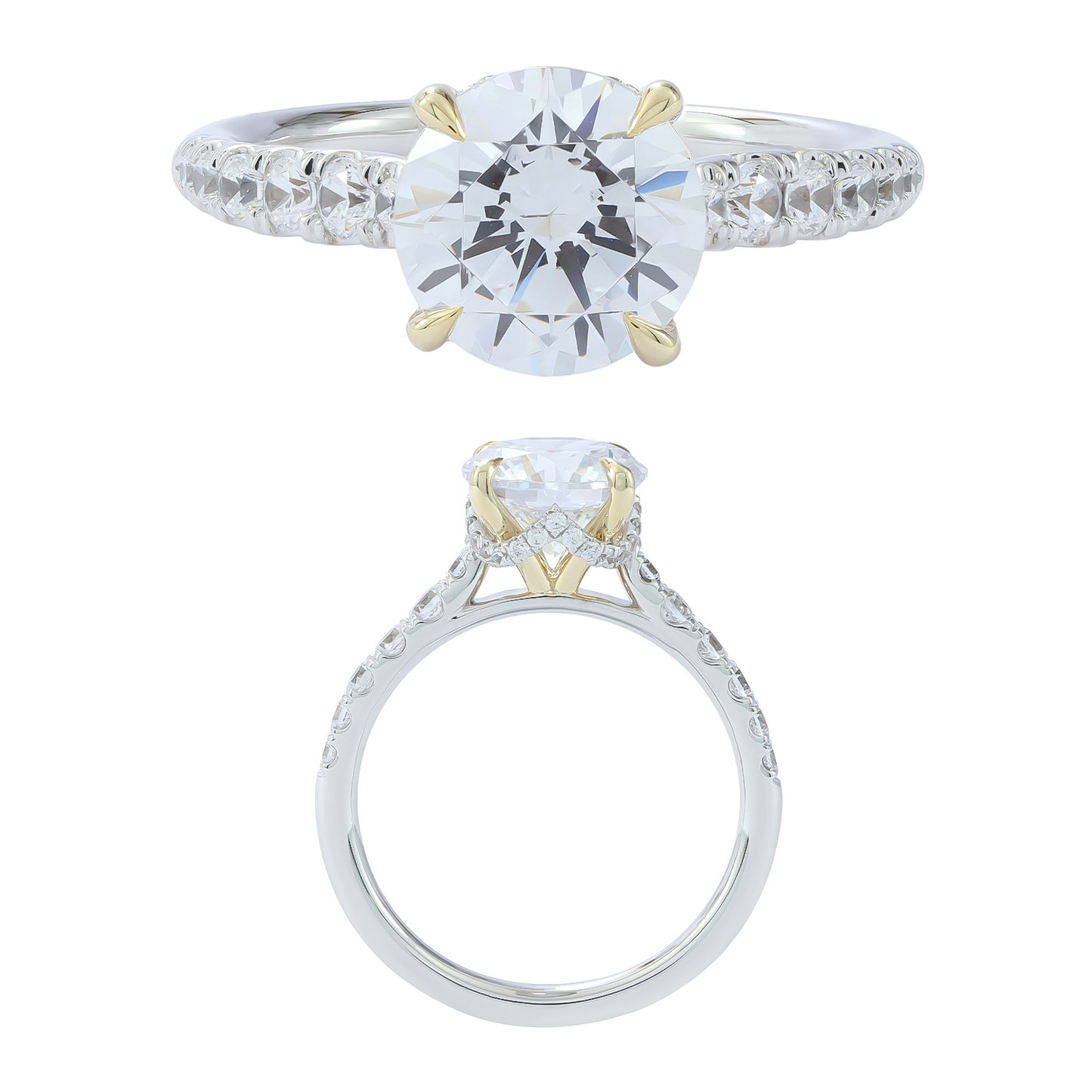 14KW/Y DIAMOND HIDDEN HALO SEMIMOUNT RING