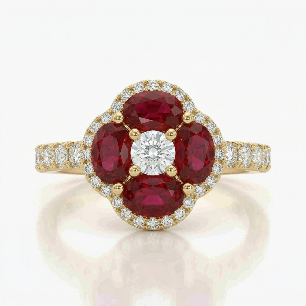 14KY  PREC COLOR PRONG SET CLUSTER RING