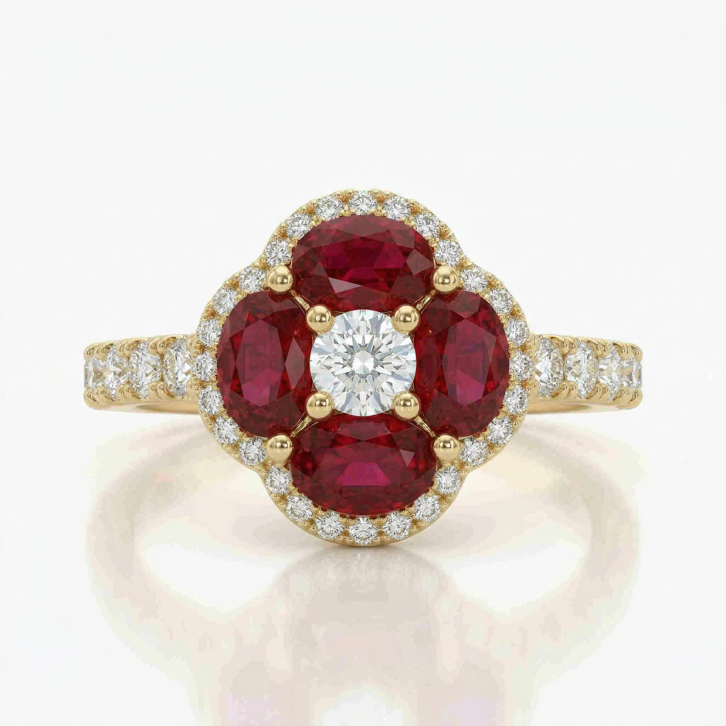 14KY  PREC COLOR PRONG SET CLUSTER RING