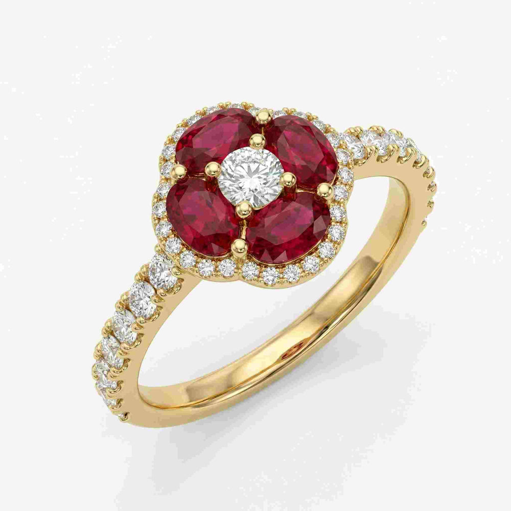 14KY  PREC COLOR PRONG SET CLUSTER RING