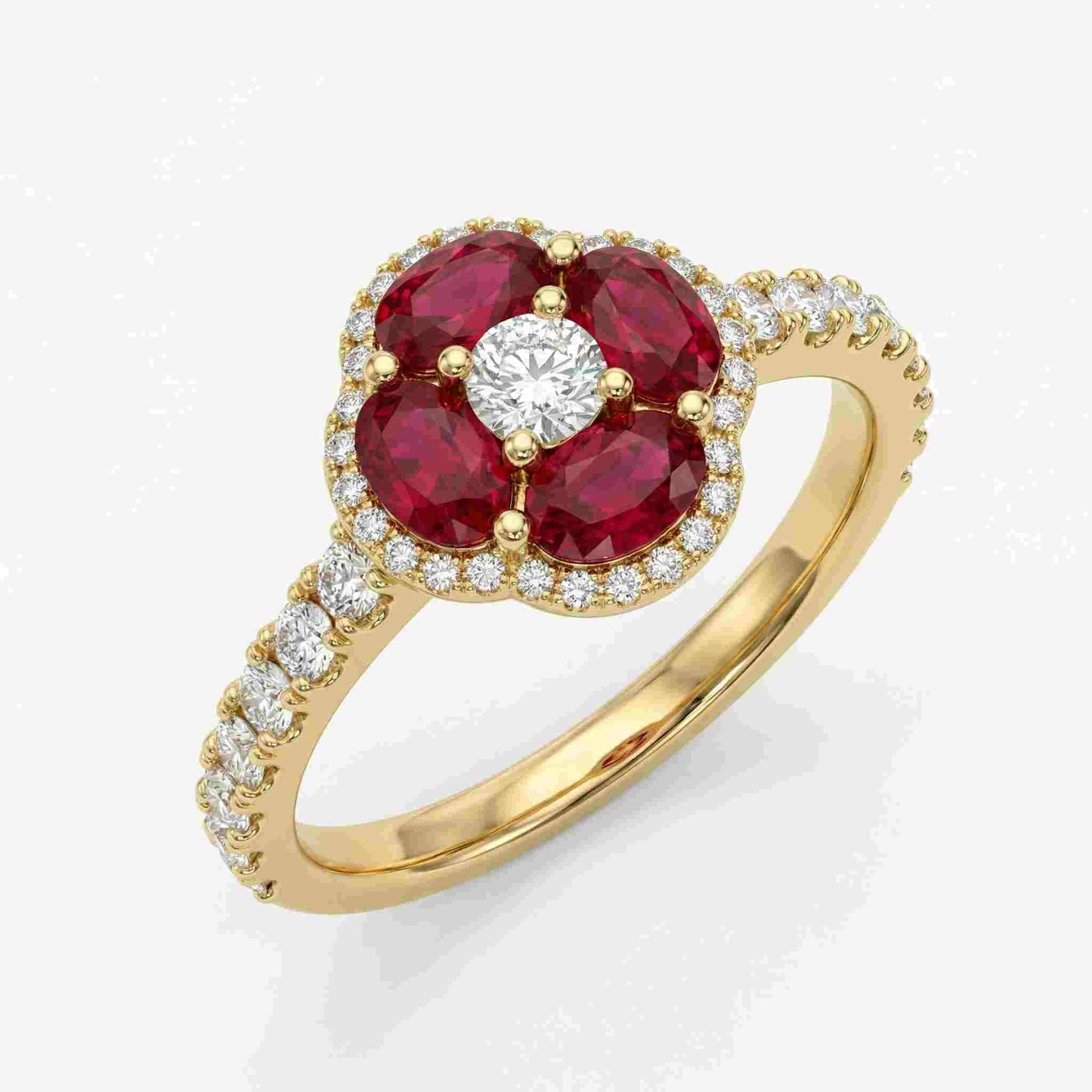 14KY  PREC COLOR PRONG SET CLUSTER RING