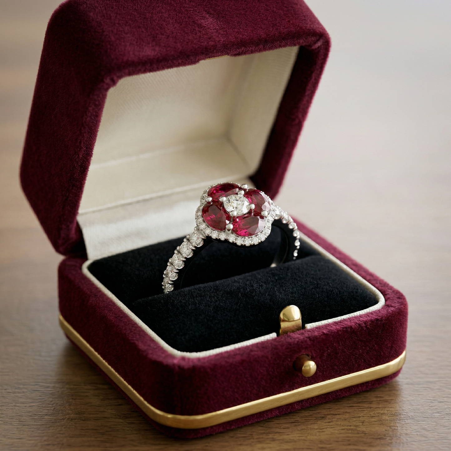 14KW PREC COLOR PRONG SET CLUSTER RING