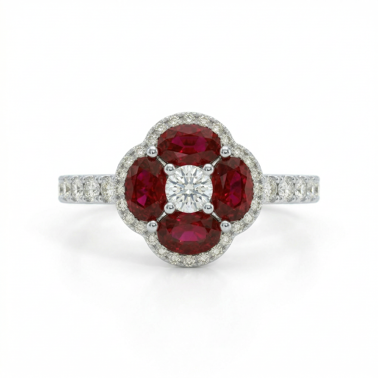 14KW PREC COLOR PRONG SET CLUSTER RING