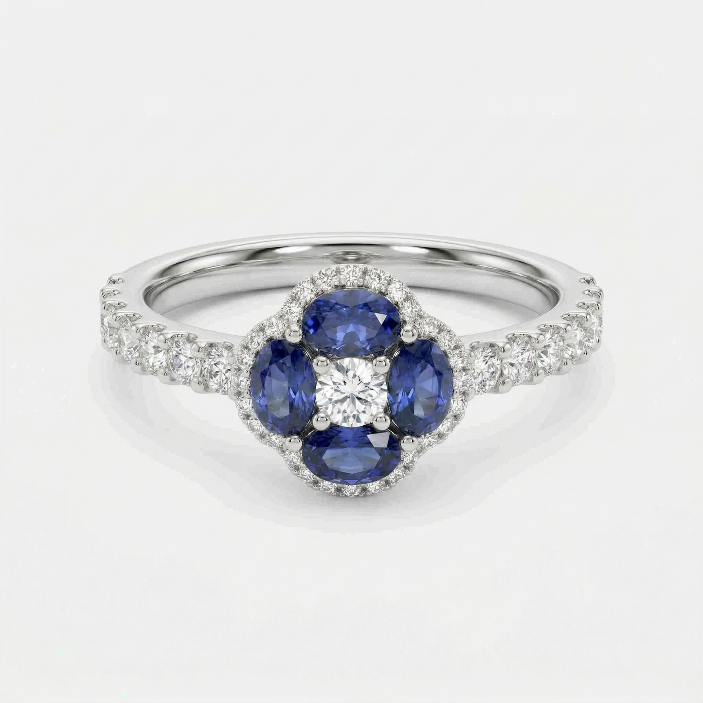 14KW PREC COLOR PRONG SET CLUSTER RING