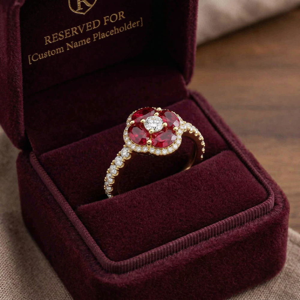 14KY  PREC COLOR PRONG SET CLUSTER RING