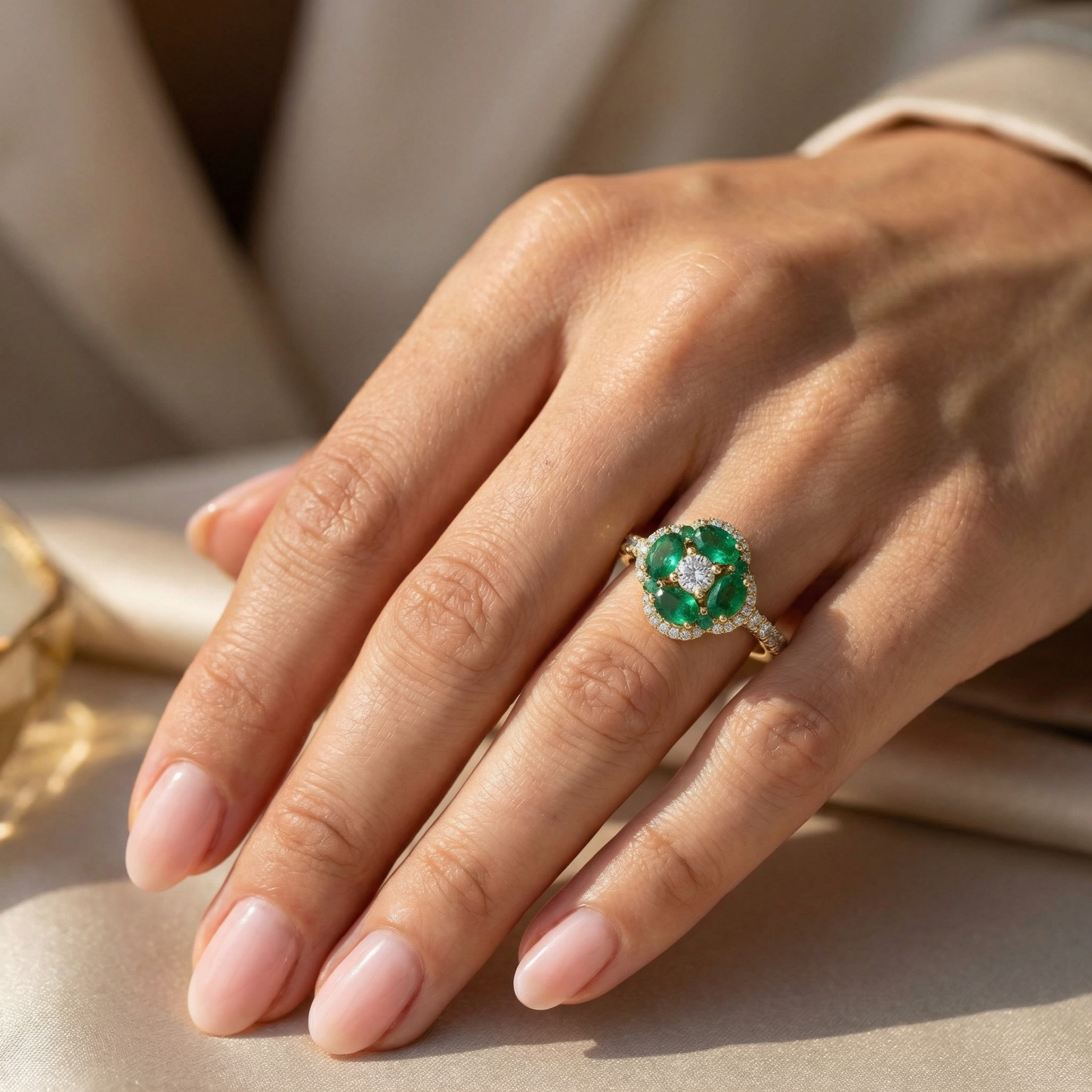 14KY  PREC COLOR PRONG SET CLUSTER RING