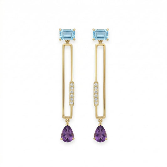 14KY  SEMI PREC  DANGLE EARRING