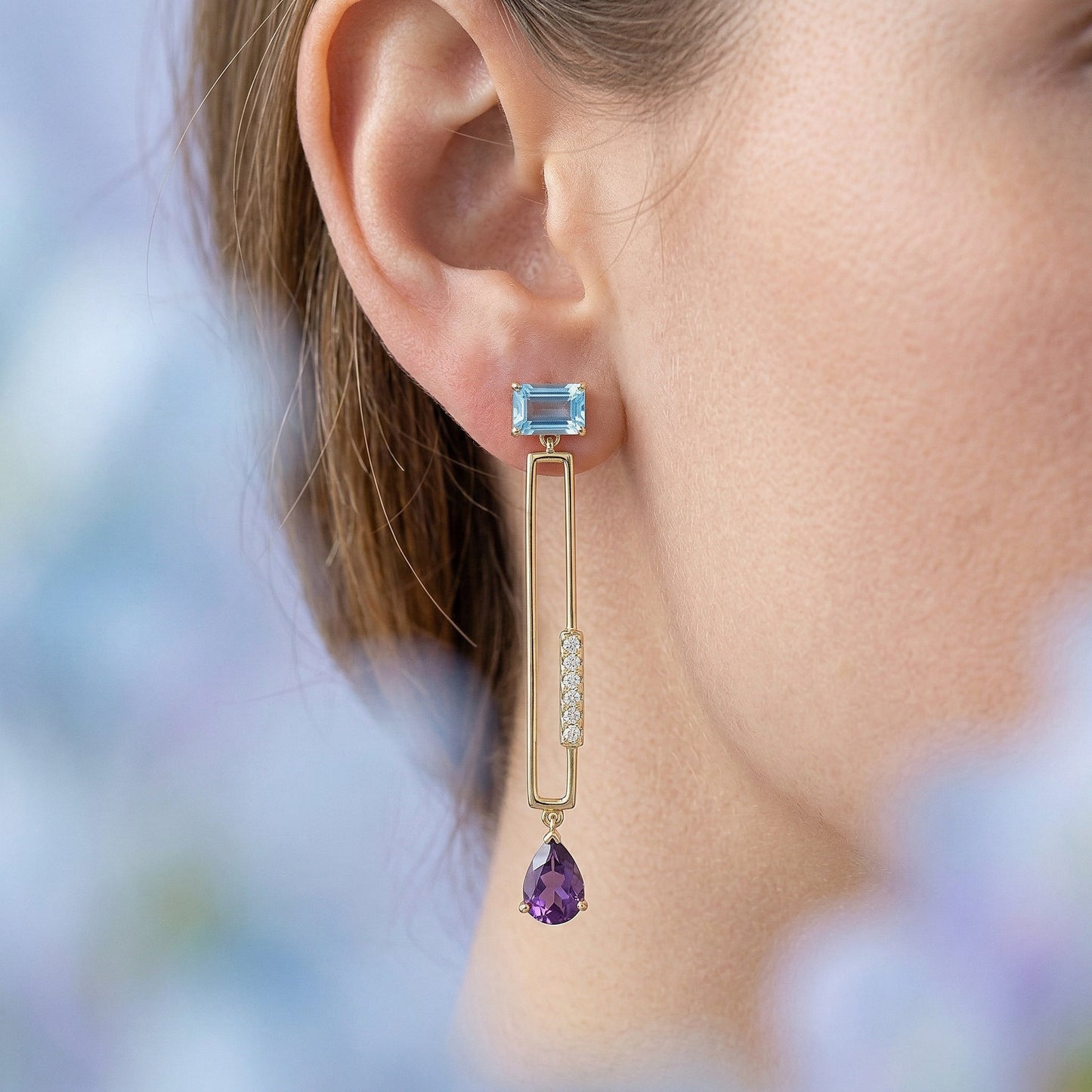 14KY  SEMI PREC  DANGLE EARRING