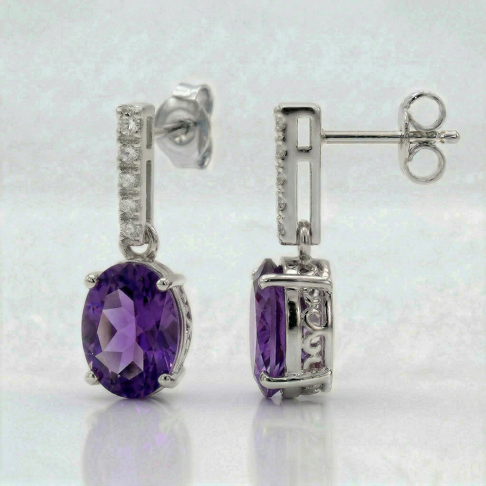 14KW  SEMI PREC CLASSIC BIRTHSTONE EARRING