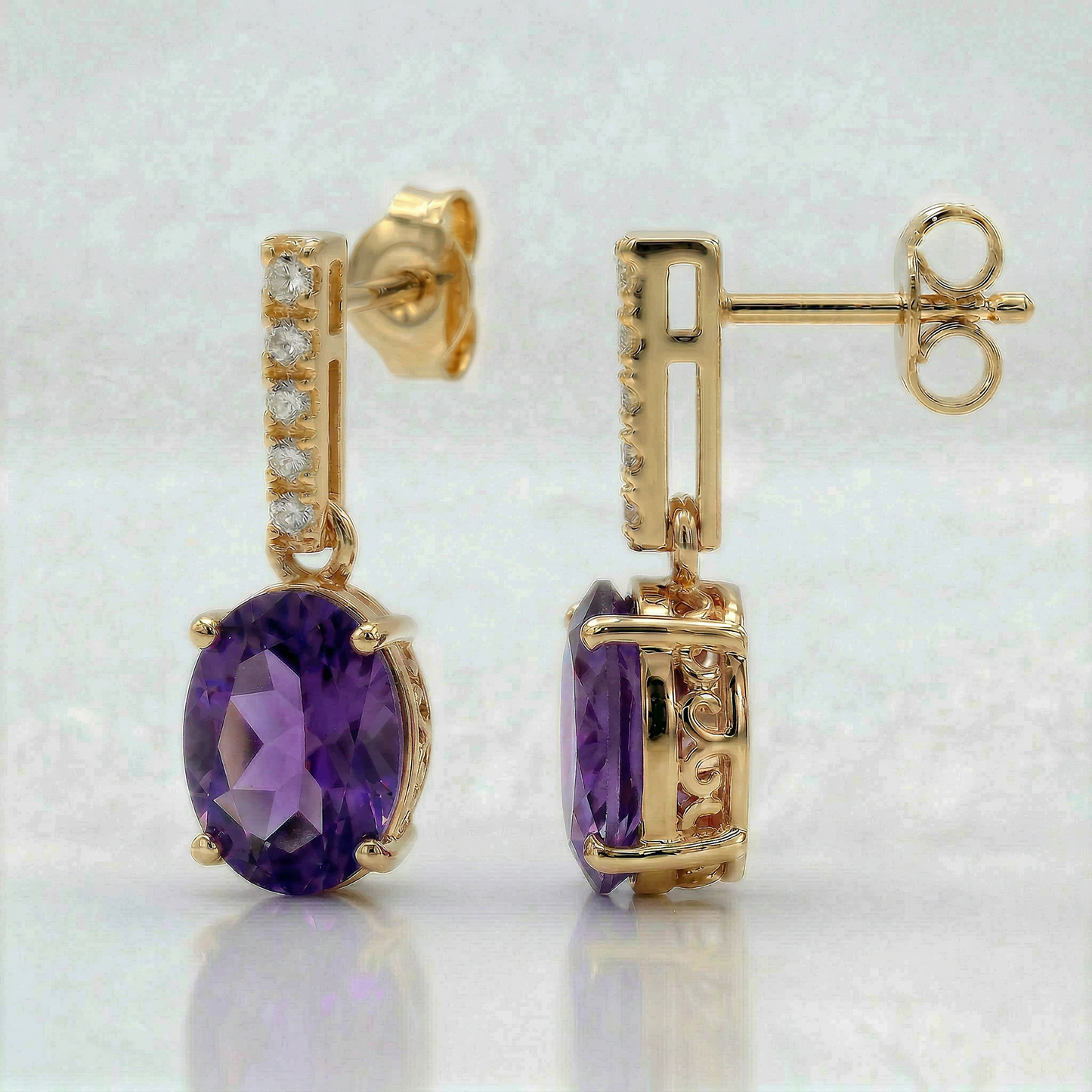 14KY SEMI PREC CLASSIC BIRTHSTONE EARRING