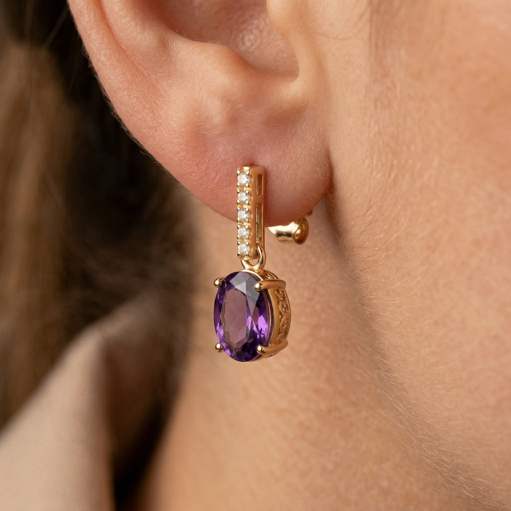 14KY SEMI PREC CLASSIC BIRTHSTONE EARRING