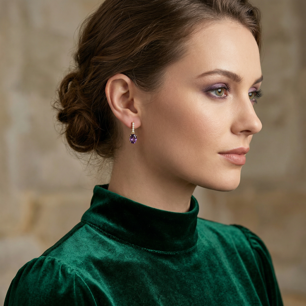 14KY SEMI PREC CLASSIC BIRTHSTONE EARRING