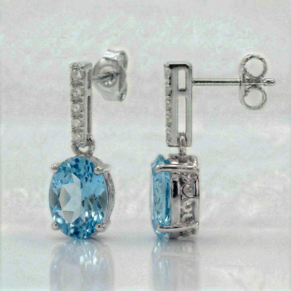 14KW  SEMI PREC CLASSIC BIRTHSTONE EARRING