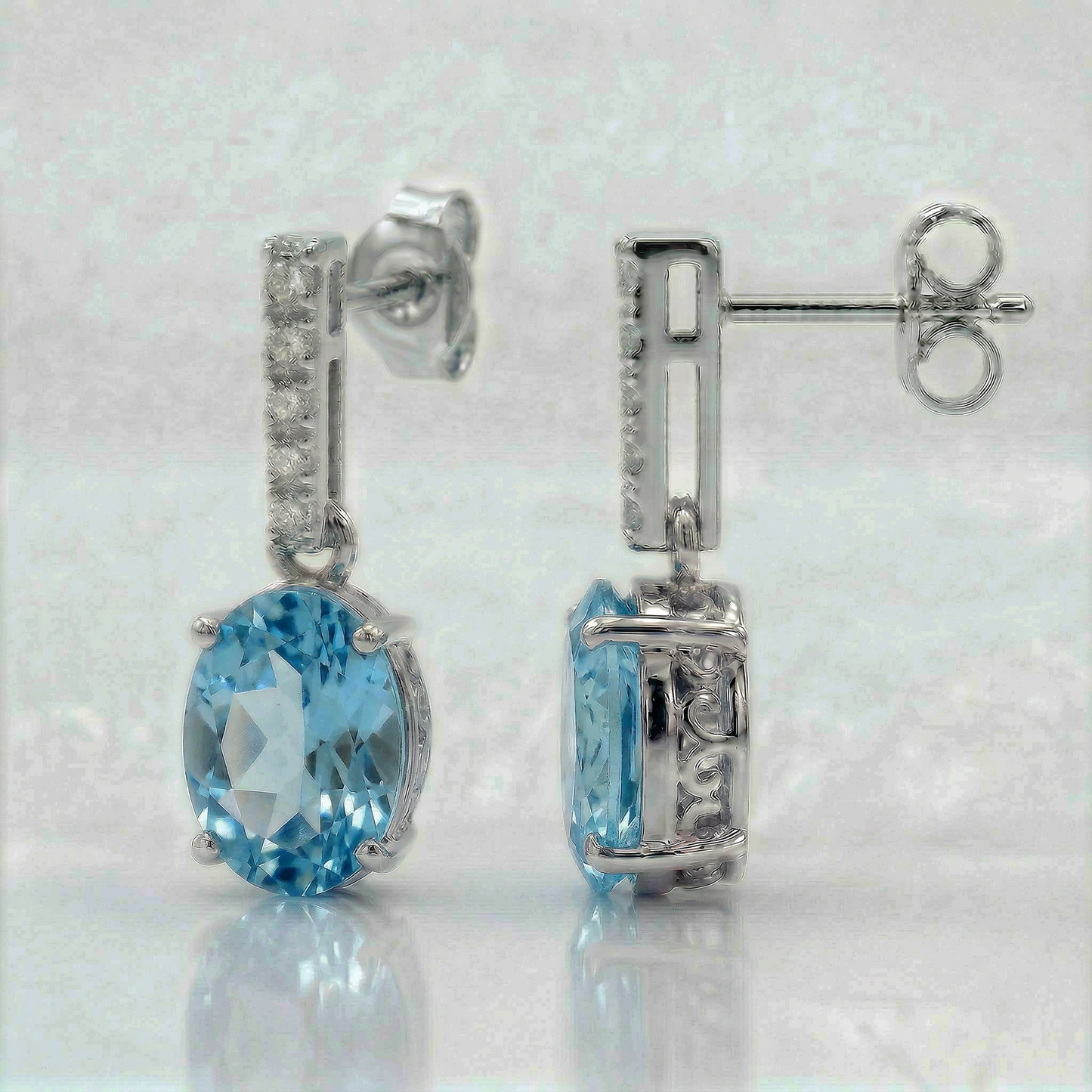 14KW  SEMI PREC CLASSIC BIRTHSTONE EARRING
